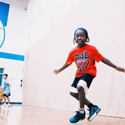 black kid jumping