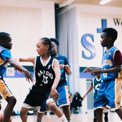 black kids playing basketball